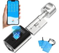 Cerradura electrónica para puerta con lector de huellas dactilares, compatible con tarjetas RFID, Bluetooth, Wi-Fi y control mediante aplicación, con grado de protección IP65, para puertas de 30-70 mm