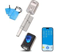 Cerradura electrónica para puerta principal con lector de huellas dactilares Touch63, con pomo frontal desmontable, tecnología de huella dactilar orgánica y conectividad Wi-Fi (se requiere la compra a