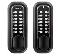 Cerradura electrónica para puerta sin llave, con actualización de código 2.0, código de 4 a 7 dígitos, combinación mecánica con teclado en ambos lados, botón pulsador, cierre automático, apta para uso