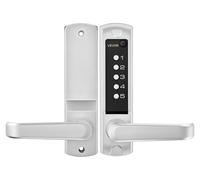 Cerradura electrónica para puertas sin llave, con actualización de código 2.0, código de 5 dígitos, teclado combinado con pulsador de un solo lado e incluye manija, con cierre automático, ideal para p