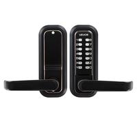 Cerradura electrónica para puertas sin llave, con actualización de código 2.0, combinación de pulsadores con teclado de 4 a 7 dígitos, con manija, cierre automático, apta para interiores o exteriores,