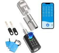 Cerradura electrónica T71, con lector de huellas dactilares, teclado numérico, lector de tarjetas RFID, control mediante aplicación móvil, conexión Wi-Fi, cerradura de huellas dactilares, para puertas