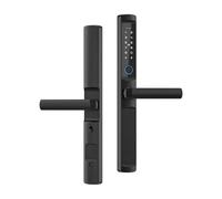 Cerradura inteligente, Cerradura De Huella Dactilar A Prueba Agua, Puente Roto, Combinación Mango Bajo Aluminio, Puerta Doble, Patio, Aleación Intelinte(BluetoothTTApp F2)