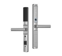 Cerradura inteligente, Cerradura De Huella Dactilar A Prueba Agua, Puente Roto, Combinación Mango Bajo Aluminio, Puerta Doble, Patio, Aleación Intelinte(No-APP F22)