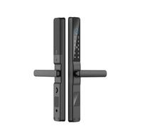 cerradura inteligente, Cerradura RFID Con Huella Dactilar, Contraseña Y Resistente Al Agua IP65 For Puertas Corredizas De Vidrio Marco Empuje Tracción(Black A 2085 Sliding)