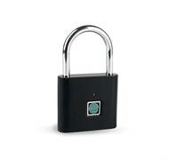 Cerradura inteligente con huella dactilar 10 usuarios acero inoxidable | Sensor semiconductor, detección de 0,5 segundos, 10 grupos de memoria, cable de carga USB-C, plateado o negro