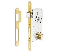 Tesa Assa Abloy 13058RAE Cerradura de embutir para puertas de madera Con Cilindro Dorado Entrada 50 mm / Frente Redondo 130
