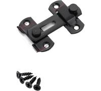 Cerradura para puerta de granero, cerradura deslizante para puerta, cerraduras de acero inoxidable de ángulo recto 0°/180° a abatible para garaje, baño, puertas y ventanas (Black x 2pcs)