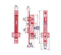 Cerradura puerta metal LINCE 5560/20 HZ