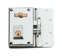 Yale Cerradura De Sobreponer Antipalanca: Entrada 45 mm Izquierda, 10-C, Hierro, Niquelado Cilindro por ambos lados, Cilindro exterior forjado, Palanca de un bulón de acero