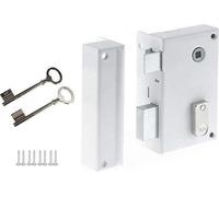 Cerradura vertical Yale YAV37G, para puerta de un solo batiente, lado izquierdo, color blanco, distancia entre ejes de 44 mm, con 2 llaves