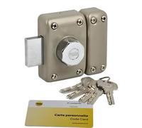 Cerradura YALE YV26BT-40, 6 pines, 23 mm, 5 llaves reversibles, color beige