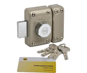 Cerradura YALE YV26BT-40, 6 pines, 23 mm, 5 llaves reversibles, color beige