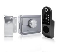 Cerraduras Inteligentes WiFi, Cerradura Puerta Electrónica Inteligente, Admite Desbloqueo de Huellas Dactilares/Tarjeta de Identificación/Contraseña/Llave/Control Remoto, Cerradura Puerta Electrónico