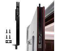 Cerrojo de Puerta Empotrar, Cerrojo Corredizo Oculto, Borde Con Seguridad Doble Apertura, Para Doble, Terraza, Madera, Cerradura Francesa (Negro)
