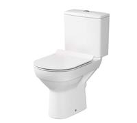 Cersanit City - WC combinado con asiento SoftClose, desagüe posterior, llenado por el fondo, CleanOn, blanco K35-036