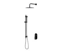 Cersanit Crea - Conjunto de ducha con mezclador empotrado, con cuerpo, diámetro 25 cm, negro S952-009