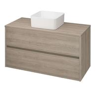 Cersanit Crea - Mueble para lavabo, 53x100x45 cm, 2 cajones, roble S924-012