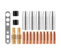 CESFONJER 20 piezas Boquillas Puntas de contacto Soportes Soldador MIG Accesorio consumible Fit 15AK MB15 MIG MAG Co2 Antorcha de soldadura