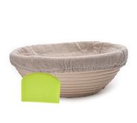 Cesta a prueba de pan, cesta ratán Natural for hornear con revestimiento tela, raspador masa Para Pan(Round 16x6cm)