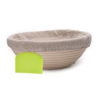 Cesta a prueba de pan, cesta ratán Natural for hornear con revestimiento tela, raspador masa Para Pan(Round 13x6cm)