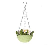 Cesta colgante de plástico con capacidad de drenaje y montaje de cadena triple para soluciones prácticas de espacio vegetal (verde)