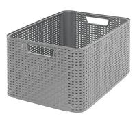 Cesta curver, modelo 30l, color gris claro, espaciosa y resistente, id