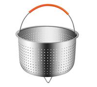 Cesta de Acero Inoxidable para Arroz, 304 para Cocinar al Vapor a Presión de Arroz, Olla a Presión, Vaporizador Antisalpicaduras, Multifunción, Cesta de Limpieza de Frutas con Mango de Silicona