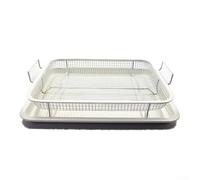 Cesta de acero para parrilla de 30 cm, antiadherente, para superficie | acero inoxidable, malla reforzada, dimensiones 30x22x5.5cm, construcción, fácil limpiar