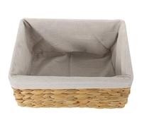 Cesta de Almacenamiento con Forro de Lino de Fibra Natural, Tejida | Organizador Multiusos para Estante y Lavandería, Estilo Natural y Rústico, para Revistas y Correo