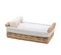 Cesta de almacenamiento de mimbre - Contenedor de cuerda de papel tejido con asas y forros | Organizador decorativo para encimera | para escritorio, control remoto, llave, hogar, baño, mesa, despensa,