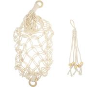 Cesta de almacenamiento en un juego de 1 unidad, hecha de algodón, para frutas y verduras. Color blanco, para colgar debajo de los armarios, reutilizable, ideal para la cocina y para fiestas, hecha a