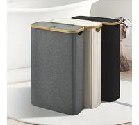 Cesta de almacenamiento multifuncional, cesta de lavandería catiónica 600D con cubierta, bolsa organizadora de almacenamiento de rollos de papel higiénico plegable Beige