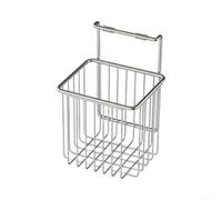 Cesta de baño colgante de acero inoxidable, organizador de alambre de montaje en poste para gel de ducha y champú, diseño de drenaje abierto, estante de almacenamiento para armario de cocina, 10 x 8 x