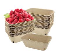 Cesta De Fresas De Fibra De Pulpa - Conjunto De 50 Soportes De Productos Ventilados, Solución De Embalaje De Alimentos , Contenedores De Gruesa | Merchandising En Soporte De