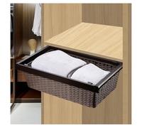 Cesta de gabinete extraíble de ratán de aluminio | Marrón (564-864)x450x168 mm: Armarios Cocina Office(864x450x168mm)