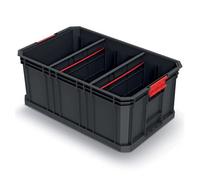 Kistenberg Caja de transporte para herramientas modular, plástico – hasta 50 kg, apilable, negra