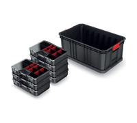 Kistenberg Juego de 7 cajas organizadoras para piezas pequeñas + caja de herrami