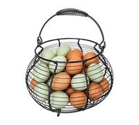 Cesta de Huevos de Gallina | Soporte De Almacenamiento Tejido Vintage - con Asa de Alambre y Cesta para Huevos | Para Cocina, Picnic, Jardín, Pascua, Fruta, Verdura, Encimera