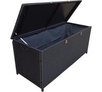 Cesta de jardín - Caja para jardín con cojín - Para guardar objetos en exteriores - Resistente a los rayos UV - Rattan - 135x56x61 cm -