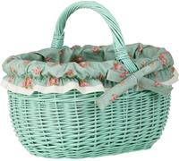 Cesta de mimbre/cesta de regalo, color menta