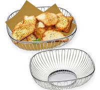 Cesta De Pan Cuadrada De Acero Inoxidable 18/10 Pequeña Portátil 20x20cm