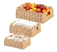 Cesta de papel higiénico de 3 piezas con estantes organizadores de cuerda | Cesta de inodoro de macramé para el hogar, baño, apartamento, casa de campo