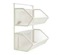 Cesta de Pared Metálica 26x15x30cm Doble Sección(white)