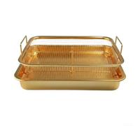 Cesta de parrilla de acero azulada 30cm antiadherente para superficie fácil | acero inoxidable, malla reforzada, dimensiones 30x22x5.5cm, construcción, fácil limpiar