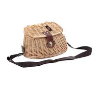 Cesta de Pescado Cesta de Mimbre para Pescado con Tapa y Correas Ajustables Nata de Pesca clásica Liviana para, Mimbre Vintage para Pesca de Picnic Nata