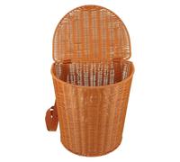Cesta de playa tejida con tapa y correas para el hombro