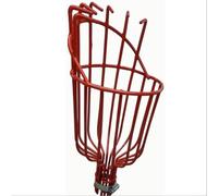 Cesta de recogida de frutas con marco de metal, fácil de manejar, resistente, herramienta de recolección en rojo para cosechar manzanas, peras, cítricos, 34,5 x 14,5 cm, diseño ligero