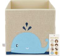 Cesta de regalo Bieco para habitación infantil | Caja de almacenamiento con forma de pez para juguetes infantiles | Caja de almacenamiento de 33x33x33 cm para estantería Kallax. Caja de almacenamiento
