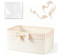 Cesta de regalo de algodón, 34x25x15 cm, con bolsa y cinta